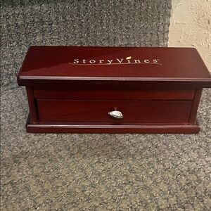 Cherry-Style Wood Jewelry Box with Single Drawer